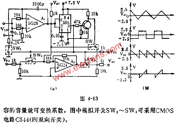 時基集成電路組成多種波形發生器電路圖  www.qldv.cn